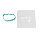 Elephant Mom and Baby Cookie Cutter | Stamp | Stencil #1