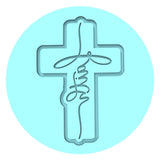 Faith Cross Cookie Cutter | Stamp | Stencil #1 Cookie Cutter Lady MINI - 2 Inches (5cm) Debosser ONLY