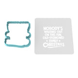 Family Christmas Cookie Cutter | Stamp | Stencil Xmas / Winter / NYE Cookie Cutter Lady MINI - 2 Inches (5cm) **BUNDLE** Cutter + Stencil