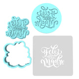 Feliz Dia De La Madre Cookie Cutter | Stamp | Stencil #2 Animals & Dinosaurs Cookie Cutter Lady MINI - 2 Inches (5cm) **FULL SET BUNDLE** Cutter + Stamp + Stencil + Debosser **BEST DEAL**