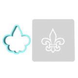 Fleur De Lis Cookie Cutter | Stamp | Stencil #1 Boys/ Army / Outdoorsman Cookie Cutter Lady MINI - 2 Inches (5cm) **BUNDLE** Cutter + Stencil