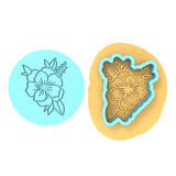 Flower Cookie Cutter | Stamp | Stencil #1 Animals & Dinosaurs Cookie Cutter Lady MINI - 2 Inches (5cm) **BUNDLE** Cutter + Debosser