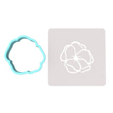 Flower Cookie Cutter | Stamp | Stencil #2 Animals & Dinosaurs Cookie Cutter Lady MINI - 2 Inches (5cm) **BUNDLE** Cutter + Stencil