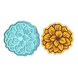 Flower Cookie Cutter | Stamp | Stencil #4 Animals & Dinosaurs Cookie Cutter Lady MINI - 2 Inches (5cm) **BUNDLE** Cutter + Stamp