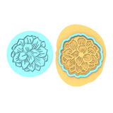 Flower Cookie Cutter | Stamp | Stencil #4 Animals & Dinosaurs Cookie Cutter Lady MINI - 2 Inches (5cm) **BUNDLE** Cutter + Debosser