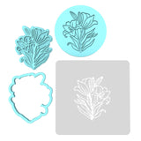 Flower Cookie Cutter | Stamp | Stencil #6 Animals & Dinosaurs Cookie Cutter Lady MINI - 2 Inches (5cm) **FULL SET BUNDLE** Cutter + Stamp + Stencil + Debosser **BEST DEAL**