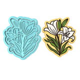 Flower Cookie Cutter | Stamp | Stencil #6 Animals & Dinosaurs Cookie Cutter Lady MINI - 2 Inches (5cm) **BUNDLE** Cutter + Stamp