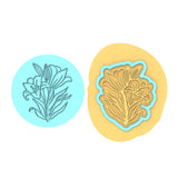 Flower Cookie Cutter | Stamp | Stencil #6 Animals & Dinosaurs Cookie Cutter Lady MINI - 2 Inches (5cm) **BUNDLE** Cutter + Debosser