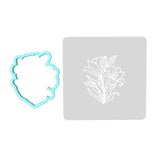 Flower Cookie Cutter | Stamp | Stencil #6 Animals & Dinosaurs Cookie Cutter Lady MINI - 2 Inches (5cm) **BUNDLE** Cutter + Stencil