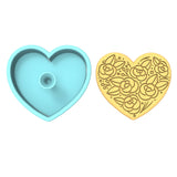 Flower Heart Cookie Cutter | Stamp | Stencil #A Animals & Dinosaurs Cookie Cutter Lady