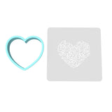 Flower Heart Cookie Cutter | Stamp | Stencil #A Animals & Dinosaurs Cookie Cutter Lady MINI - 2 Inches (5cm) **BUNDLE** Cutter + Stencil