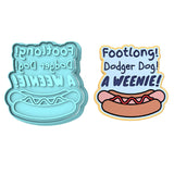 Footlong Dodger Dog Weenie Cookie Cutter | Stamp | Stencil #1 4th of july Cookie Cutter Lady MINI - 2 Inches (5cm) **BUNDLE** Cutter + Stamp