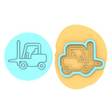 Forklift Cookie Cutter | Stamp | Stencil #1 transportation Cookie Cutter Lady MINI - 2 Inches (5cm) **BUNDLE** Cutter + Debosser