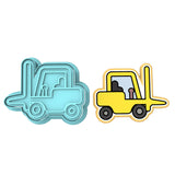Forklift Cookie Cutter | Stamp | Stencil #1 transportation Cookie Cutter Lady MINI - 2 Inches (5cm) **BUNDLE** Cutter + Stamp