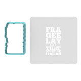 Fra Gee Lay Text Cookie Cutter | Stamp | Stencil #1 Xmas / Winter / NYE Cookie Cutter Lady TEENY - 1 Inch (2.5cm) **BUNDLE** Cutter + Stencil