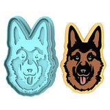German Shepherd Cookie Cutter | Stamp | Stencil #1 Animals & Dinosaurs Cookie Cutter Lady MINI - 2 Inches (5cm) **BUNDLE** Cutter + Stamp