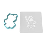 Gingerbread Lady Cheers Cookie Cutter | Stamp | Stencil #1 Xmas / Winter / NYE Cookie Cutter Lady MINI - 2 Inches (5cm) **BUNDLE** Cutter + Stencil