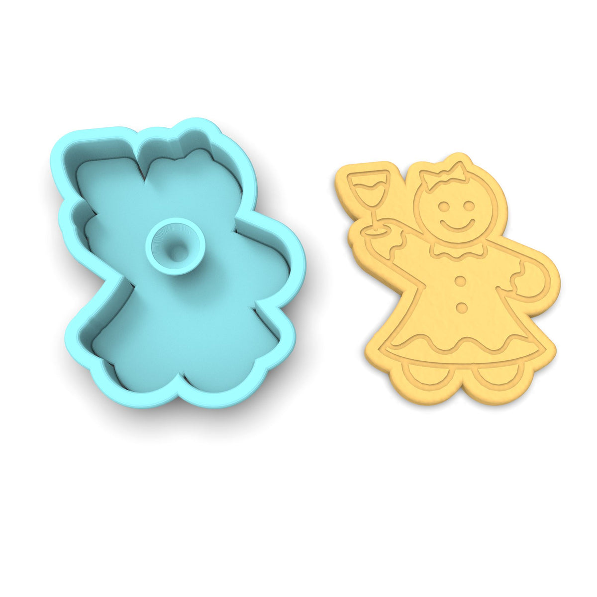 Tescoma Delicia Cookie Cutters With Stamps - 2-Piece Set For Gingerbread & Lebkuchen, Figure Shapes, Dishwasher Safe