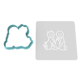 Gingerbread Sex Threesome Cookie Cutter | Stamp | Stencil #4 Xmas / Winter / NYE Cookie Cutter Lady MINI - 2 Inches (5cm) **BUNDLE** Cutter + Stencil