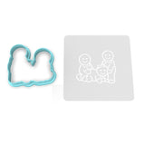 Gingerbread Sex Threesome Cookie Cutter | Stamp | Stencil #5 Xmas / Winter / NYE Cookie Cutter Lady MINI - 2 Inches (5cm) **BUNDLE** Cutter + Stencil