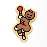 Gingerbread Stripper on Pole Cookie Cutter | Stamp | Stencil #1 Xmas / Winter / NYE Cookie Cutter Lady