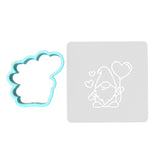 Gnome Balloon Cookie Cutter | Stamp | Stencil #1 Cookie Cutter Lady MINI - 2 Inches (5cm) **BUNDLE** Cutter + Stencil