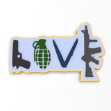 Gun Love Cookie Cutter | Stamp | Stencil #1