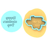 Happy alentine's Day Cookie Cutter | Stamp | Stencil #1 Wedding / Baby / V Day Cookie Cutter Lady MINI - 2 Inches (5cm) **BUNDLE** Cutter + Debosser