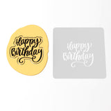 Happy Birthday Cookie Cutter | Stamp | Stencil #1