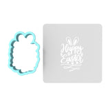 Happy Easter Bunny Ears Hearts Cookie Cutter | Stamp | Stencil Animals & Dinosaurs Cookie Cutter Lady MINI - 2 Inches (5cm) **BUNDLE** Cutter + Stencil