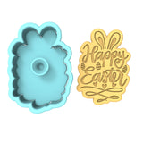 Happy Easter Bunny Ears Hearts Cookie Cutter | Stamp | Stencil Animals & Dinosaurs Cookie Cutter Lady
