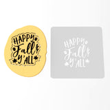 Happy Fall Y'all Cookie Cutter | Stamp | Stencil #1 Halloween / Fall Cookie Cutter Lady 3 Inch Cupcake/Small Cookie Stamp Only Yes