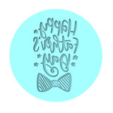 Happy Father's Day Bow Cookie Cutter | Stamp | Stencil #1 Cookie Cutter Lady MINI - 2 Inches (5cm) Debosser ONLY