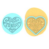 Happy Father's Day Hearts Cookie Cutter | Stamp | Stencil #1 Cookie Cutter Lady MINI - 2 Inches (5cm) **BUNDLE** Cutter + Debosser
