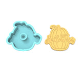 Happy Halloween Pumpkin Cookie Cutter | Stamp | Stencil #1