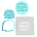 Happy Mother's Day Arrow Cookie Cutter | Stamp | Stencil Animals & Dinosaurs Cookie Cutter Lady MINI - 2 Inches (5cm) **FULL SET BUNDLE** Cutter + Stamp + Stencil + Debosser **BEST DEAL**