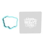 Happy Mother's Day Flowers Cookie Cutter | Stamp | Stencil Animals & Dinosaurs Cookie Cutter Lady MINI - 2 Inches (5cm) **BUNDLE** Cutter + Stencil