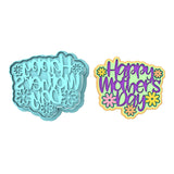Happy Mother's Day Flowers Cookie Cutter | Stamp | Stencil Animals & Dinosaurs Cookie Cutter Lady MINI - 2 Inches (5cm) **BUNDLE** Cutter + Stamp