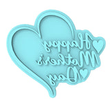 Happy Mother's Day Hearts Cookie Cutter | Stamp | Stencil #4 Animals & Dinosaurs Cookie Cutter Lady MINI - 2 Inches (5cm) Stamp ONLY