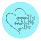 Happy Mother's Day Hearts Cookie Cutter | Stamp | Stencil #4 Animals & Dinosaurs Cookie Cutter Lady MINI - 2 Inches (5cm) Debosser ONLY