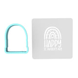 Happy St. Patrick's Day Rainbow Cookie Cutter | Stamp | Stencil #1 Cookie Cutter Lady MINI - 2 Inches (5cm) **BUNDLE** Cutter + Stencil