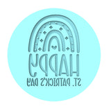 Happy St. Patrick's Day Rainbow Cookie Cutter | Stamp | Stencil #1 Cookie Cutter Lady MINI - 2 Inches (5cm) Debosser ONLY