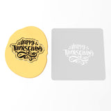 Happy Thanksgiving Cookie Cutter | Stamp | Stencil #2 Halloween / Fall Cookie Cutter Lady 3 Inch Cupcake/Small Cookie Stamp Only Yes