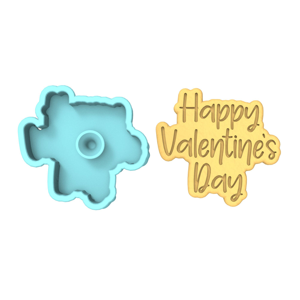 Happy Valentine's Day Heart Cookie Cutter, Stamp
