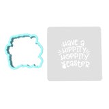 Have a Hippity Hoppity Easter Cookie Cutter | Stamp | Stencil #1 Animals & Dinosaurs Cookie Cutter Lady MINI - 2 Inches (5cm) **BUNDLE** Cutter + Stencil