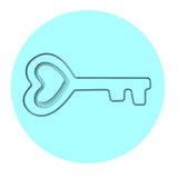 Heart Key Cookie Cutter | Stamp | Stencil Wedding / Baby / V Day Cookie Cutter Lady MINI - 2 Inches (5cm) Debosser ONLY