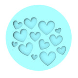 Hearts Scattered Cookie Cutter | Stamp | Stencil #1 Wedding / Baby / V Day Cookie Cutter Lady MINI - 2 Inches (5cm) Debosser ONLY