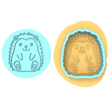 Hedgehog Cookie Cutter | Stamp | Stencil #1 Animals & Dinosaurs Cookie Cutter Lady MINI - 2 Inches (5cm) **BUNDLE** Cutter + Debosser