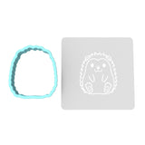 Hedgehog Cookie Cutter | Stamp | Stencil #1 Animals & Dinosaurs Cookie Cutter Lady MINI - 2 Inches (5cm) **BUNDLE** Cutter + Stencil