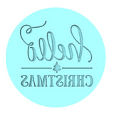 Hello Christmas Cookie Cutter | Stamp | Stencil #1 Xmas / Winter / NYE Cookie Cutter Lady MINI - 2 Inches (5cm) Debosser ONLY